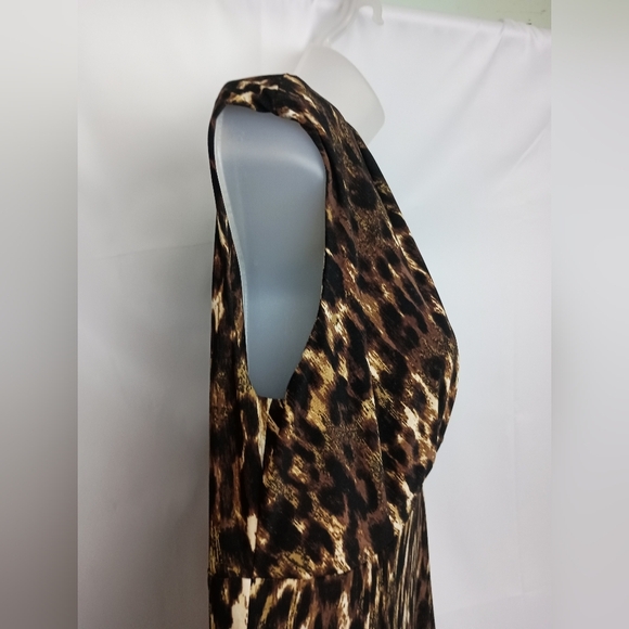 2/$30 JONES NEW YORK Mobwife Cheetah Leopard Print Sleeveless Dress (#422) - Picture 5 of 8